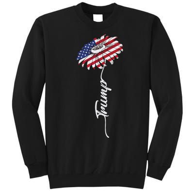 Us Flag Trump Sunflower Lovers American Tall Sweatshirt