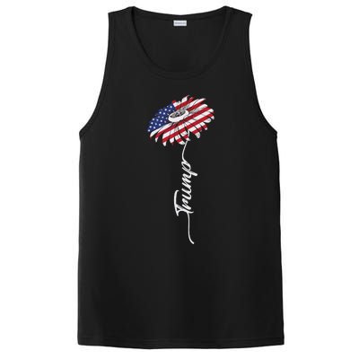 Us Flag Trump Sunflower Lovers American PosiCharge Competitor Tank