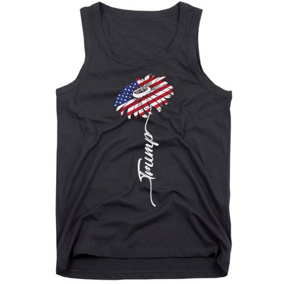 Us Flag Trump Sunflower Lovers American Tank Top