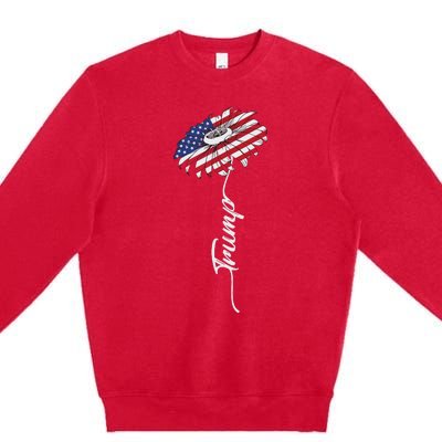 Us Flag Trump Sunflower Lovers American Premium Crewneck Sweatshirt