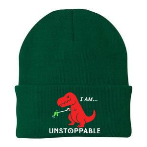 Unstoppable Funny TRex Dinosaur Knit Cap Winter Beanie