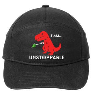 Unstoppable Funny TRex Dinosaur 7-Panel Snapback Hat