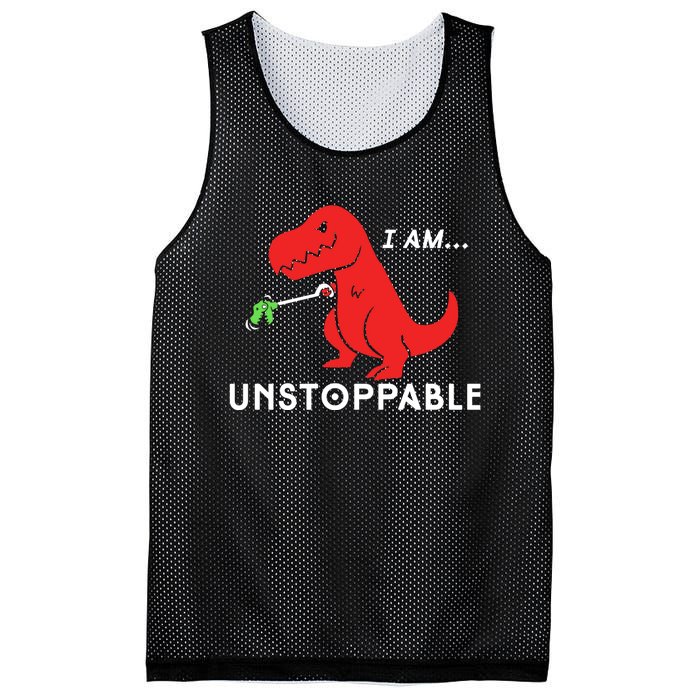 Unstoppable Funny TRex Dinosaur Mesh Reversible Basketball Jersey Tank