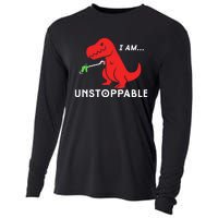 Unstoppable Funny TRex Dinosaur Cooling Performance Long Sleeve Crew