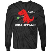 Unstoppable Funny TRex Dinosaur Tie-Dye Long Sleeve Shirt