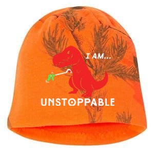 Unstoppable Funny TRex Dinosaur Kati - Camo Knit Beanie