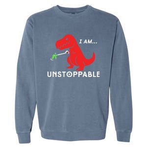 Unstoppable Funny TRex Dinosaur Garment-Dyed Sweatshirt