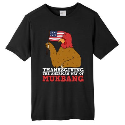 Usa Flag Thanksgiving Turkey American Way Of Mukbang Asmr Gift Tall Fusion ChromaSoft Performance T-Shirt