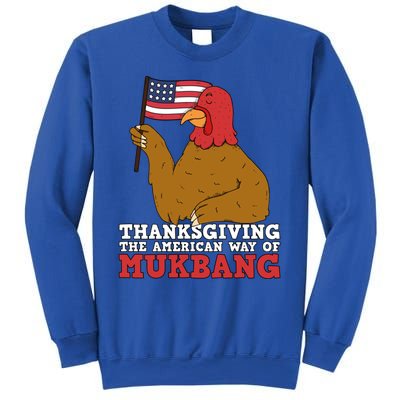 Usa Flag Thanksgiving Turkey American Way Of Mukbang Asmr Gift Sweatshirt