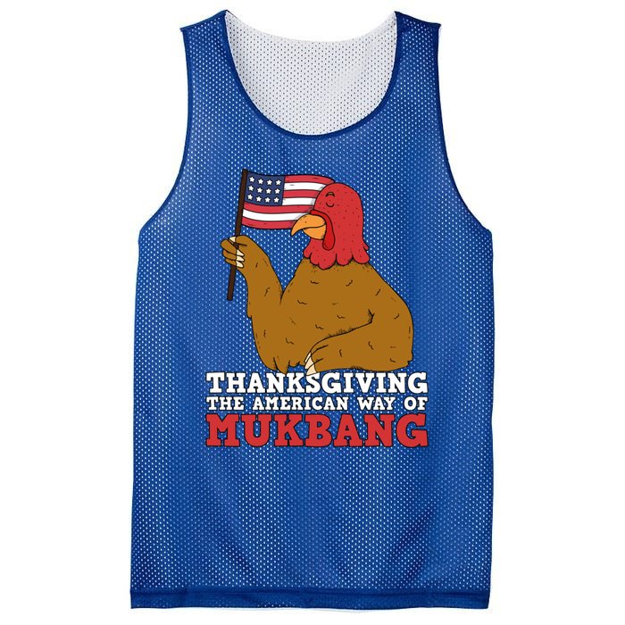 Usa Flag Thanksgiving Turkey American Way Of Mukbang Asmr Gift Mesh Reversible Basketball Jersey Tank