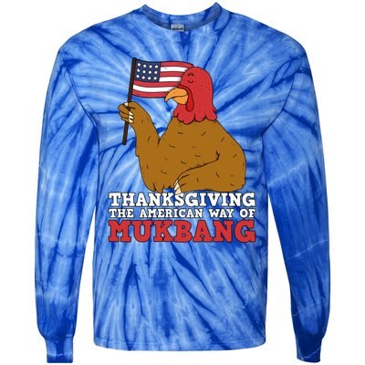 Usa Flag Thanksgiving Turkey American Way Of Mukbang Asmr Gift Tie-Dye Long Sleeve Shirt