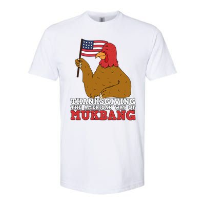 Usa Flag Thanksgiving Turkey American Way Of Mukbang Asmr Gift Softstyle CVC T-Shirt