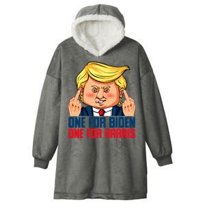 Usa Flag Trump Biden Harris Republican Hooded Wearable Blanket