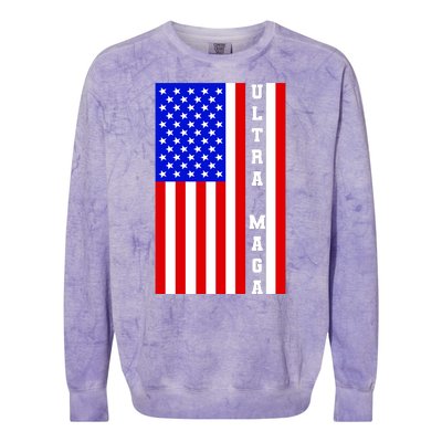 USA Flag United States Of America Ultra MAGA Trump 2024 Colorblast Crewneck Sweatshirt