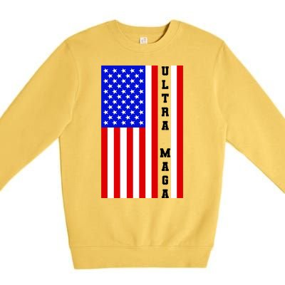 USA Flag United States Of America Ultra MAGA Trump 2024 Premium Crewneck Sweatshirt