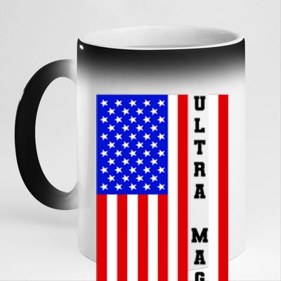 USA Flag United States Of America Ultra MAGA Trump 2024 11oz Black Color Changing Mug