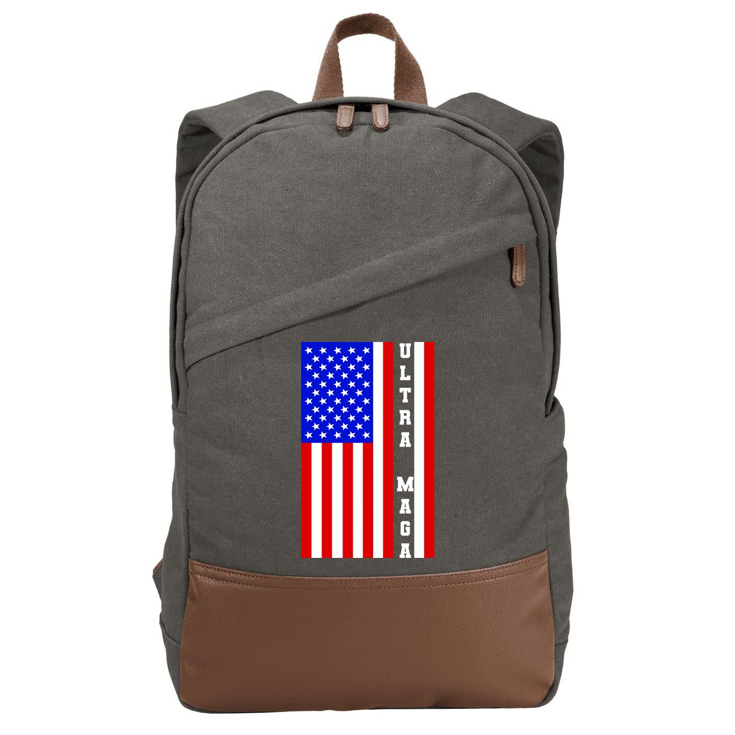 USA Flag United States Of America Ultra MAGA Trump 2024 Cotton Canvas Backpack