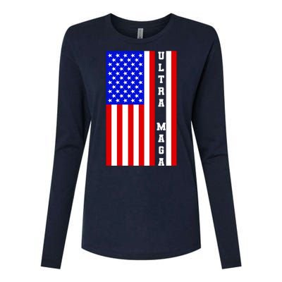 USA Flag United States Of America Ultra MAGA Trump 2024 Womens Cotton Relaxed Long Sleeve T-Shirt