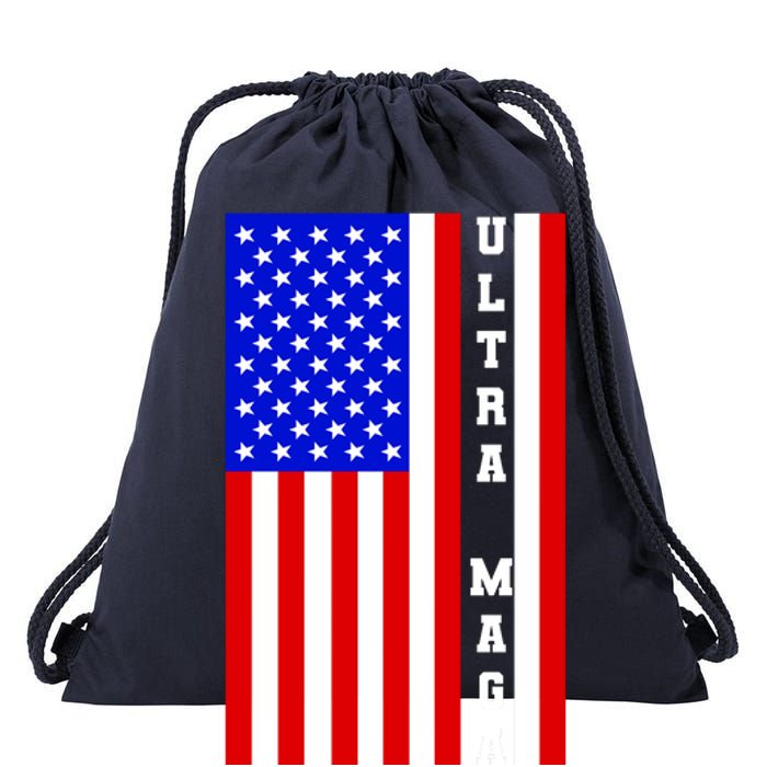 USA Flag United States Of America Ultra MAGA Trump 2024 Drawstring Bag