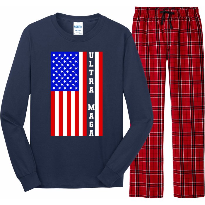 USA Flag United States Of America Ultra MAGA Trump 2024 Long Sleeve Pajama Set