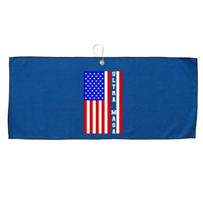 USA Flag United States Of America Ultra MAGA Trump 2024 Large Microfiber Waffle Golf Towel