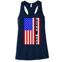 USA Flag United States Of America Ultra MAGA Trump 2024 Women's Racerback Tank