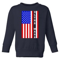 USA Flag United States Of America Ultra MAGA Trump 2024 Toddler Sweatshirt