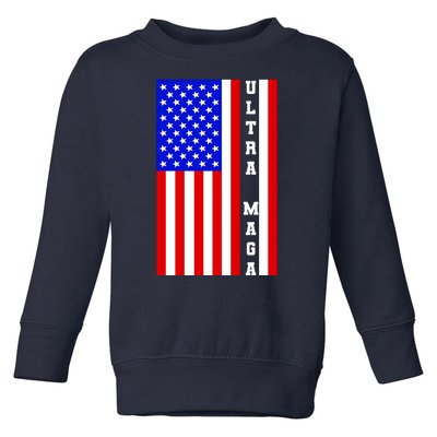 USA Flag United States Of America Ultra MAGA Trump 2024 Toddler Sweatshirt