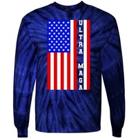 USA Flag United States Of America Ultra MAGA Trump 2024 Tie-Dye Long Sleeve Shirt