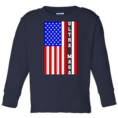 USA Flag United States Of America Ultra MAGA Trump 2024 Toddler Long Sleeve Shirt