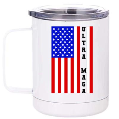 USA Flag United States Of America Ultra MAGA Trump 2024 12 oz Stainless Steel Tumbler Cup