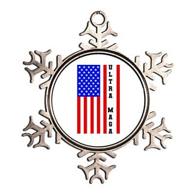 USA Flag United States Of America Ultra MAGA Trump 2024 Metallic Star Ornament