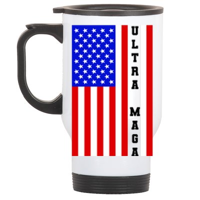 USA Flag United States Of America Ultra MAGA Trump 2024 Stainless Steel Travel Mug