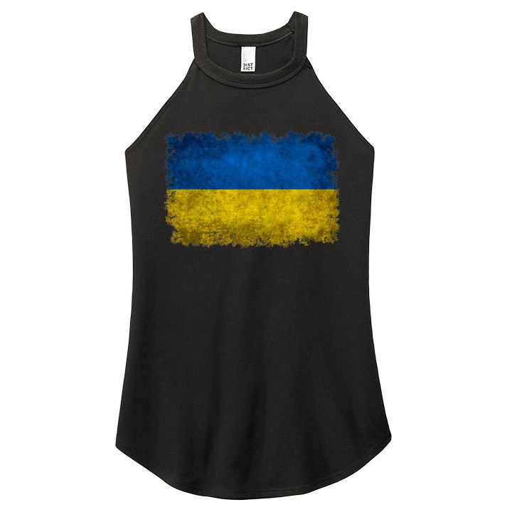 Ukraine Flag Ukrainian Ukraine Pride Vintage FLag Women's Perfect Tri Rocker Tank