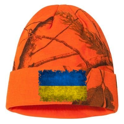 Ukraine Flag Ukrainian Ukraine Pride Vintage FLag Kati Licensed 12" Camo Beanie