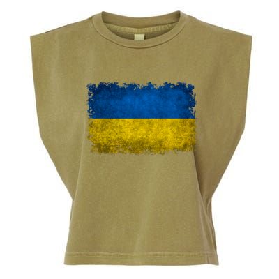 Ukraine Flag Ukrainian Ukraine Pride Vintage FLag Garment-Dyed Women's Muscle Tee