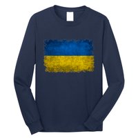 Ukraine Flag Ukrainian Ukraine Pride Vintage FLag Long Sleeve Shirt