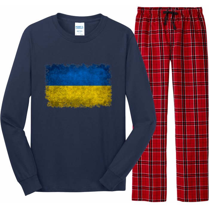 Ukraine Flag Ukrainian Ukraine Pride Vintage FLag Long Sleeve Pajama Set