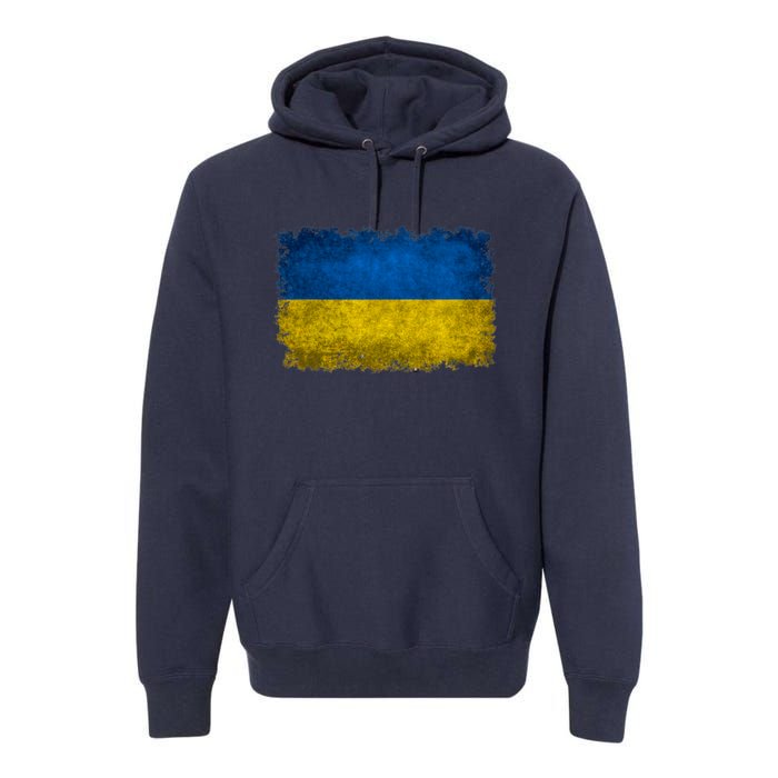 Ukraine Flag Ukrainian Ukraine Pride Vintage FLag Premium Hoodie