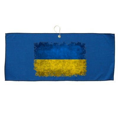 Ukraine Flag Ukrainian Ukraine Pride Vintage FLag Large Microfiber Waffle Golf Towel