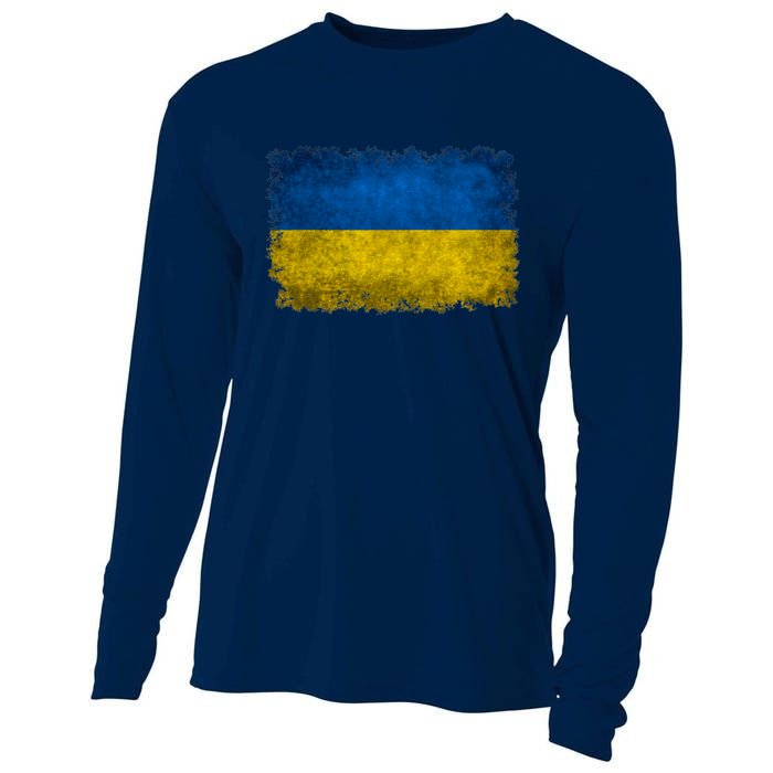 Ukraine Flag Ukrainian Ukraine Pride Vintage FLag Cooling Performance Long Sleeve Crew