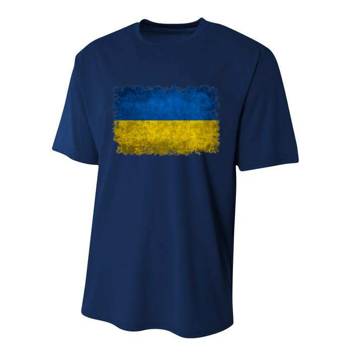 Ukraine Flag Ukrainian Ukraine Pride Vintage FLag Performance Sprint T-Shirt