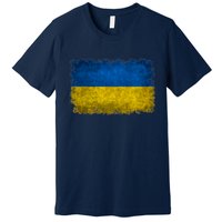 Ukraine Flag Ukrainian Ukraine Pride Vintage FLag Premium T-Shirt