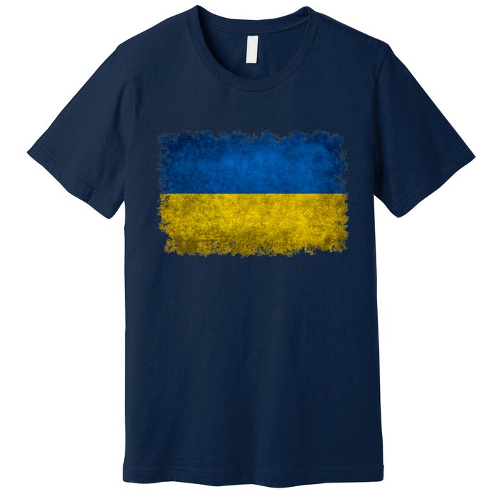 Ukraine Flag Ukrainian Ukraine Pride Vintage FLag Premium T-Shirt