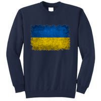 Ukraine Flag Ukrainian Ukraine Pride Vintage FLag Tall Sweatshirt