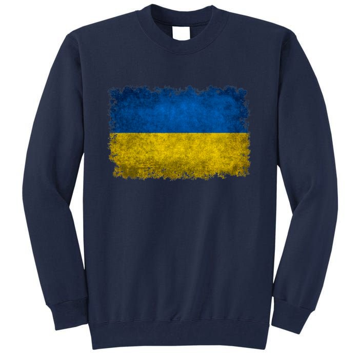 Ukraine Flag Ukrainian Ukraine Pride Vintage FLag Tall Sweatshirt