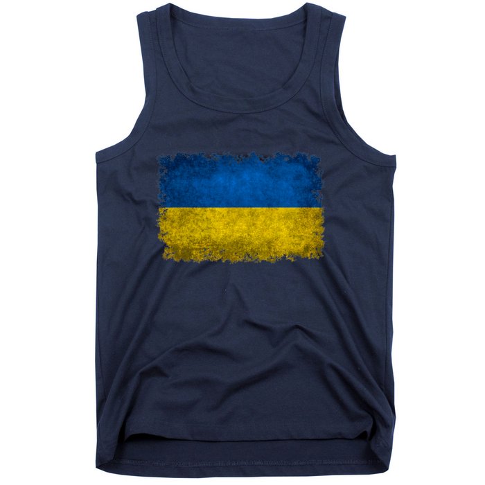 Ukraine Flag Ukrainian Ukraine Pride Vintage FLag Tank Top