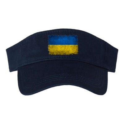 Ukraine Flag Ukrainian Ukraine Pride Vintage FLag Valucap Bio-Washed Visor