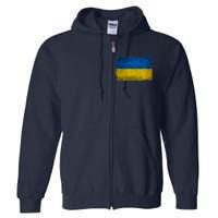 Ukraine Flag Ukrainian Ukraine Pride Vintage FLag Full Zip Hoodie