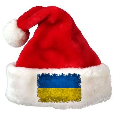 Ukraine Flag Ukrainian Ukraine Pride Vintage FLag Premium Christmas Santa Hat